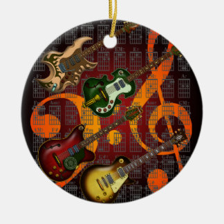 Guitar and Chord 07 Ceramic Ornament