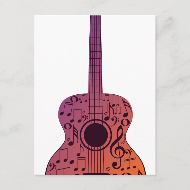Guitar and Music Notes 2 Postcard (Front)