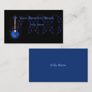 Guitar and music notes business card