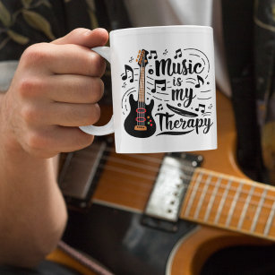 Guitar and Music Notes Harmonious Therapy Mug