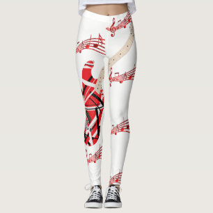 Guitar and Music Notes Print Leggings