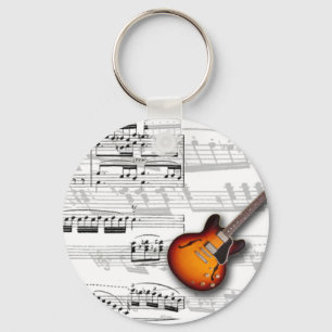Guitar and partition keychain