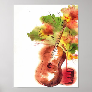 Guitar And Tree Poster