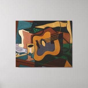 Guitar And Wine Abstract Painting Canvas Print