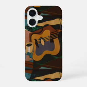 Guitar And Wine Abstract Painting iPhone 16 Case