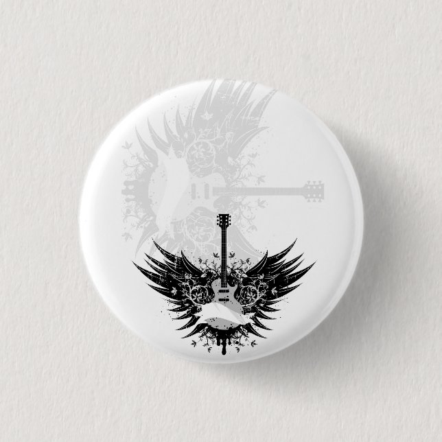 guitar angel 1 inch round button (Front)