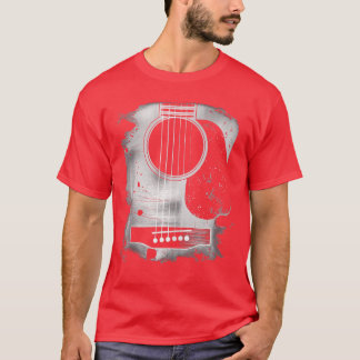 Guitar Art Music Si String Acoustic Guitar Rockank T-Shirt