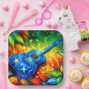 Guitar Art Paper Plate