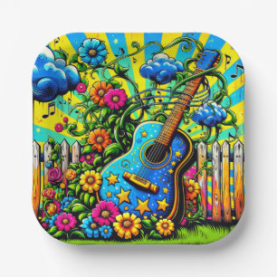 Guitar Art Paper Plate