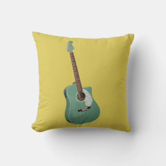 Guitar art print throw pillow