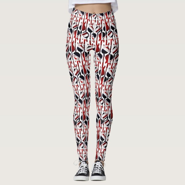 Guitar Art - Union Jack British England UK Flag Leggings (Front)