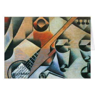 Guitar (Banjo) and Glasses, Juan Gris, Vintage Art