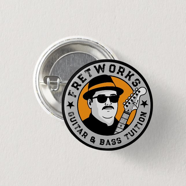 Guitar & Bass Tuition - Fret Works    1 Inch Round Button (Front & Back)