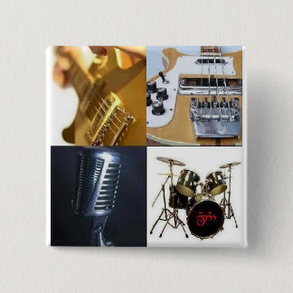 Guitar Bass Vocals Drums 2 Inch Square Button
