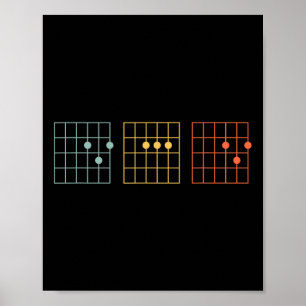 Guitar Best Dad Ever Dad Chord Music Fathers Day Poster