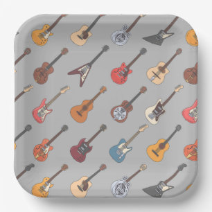 Guitar Birthday Party Paper Plate