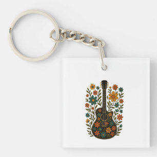 Guitar & Bloom Designs Keychain