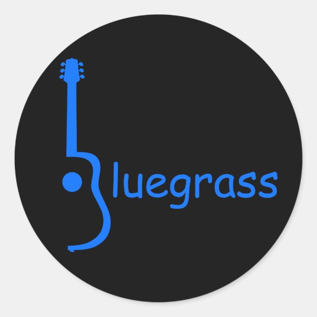 Guitar Bluegrass Classic Round Sticker (Front)