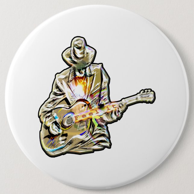Guitar Blues Mann - Feel it Button (Front)