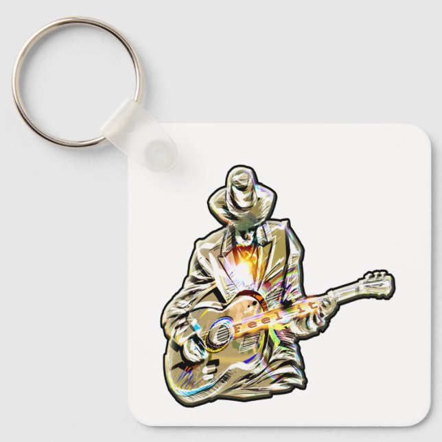 Guitar Blues Mann - Feel it  Keychain (Front)