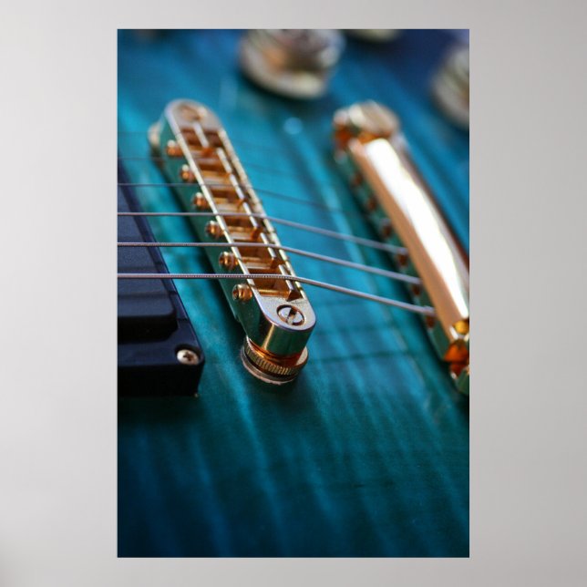 Guitar Body in blue Poster (Front)