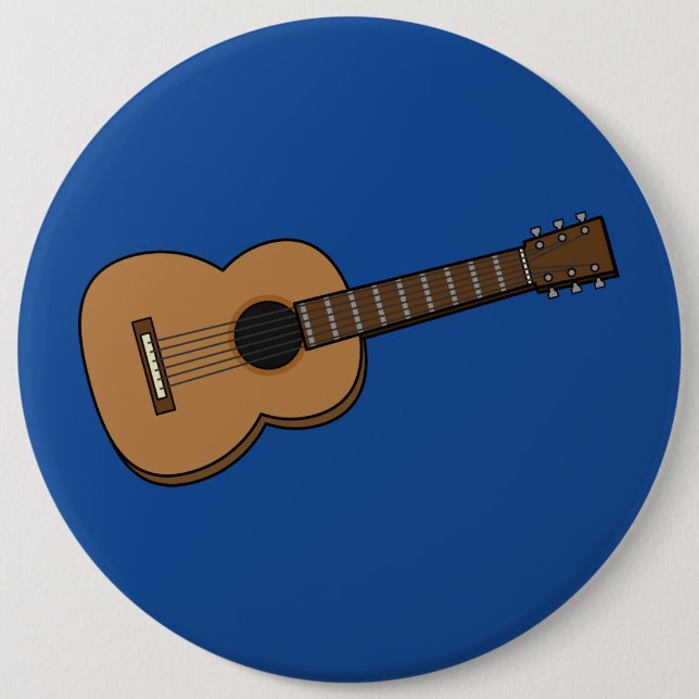 Guitar Cartoon 6 Inch Round Button (Front)