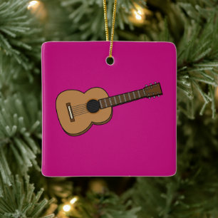 Guitar Cartoon Ceramic Ornament