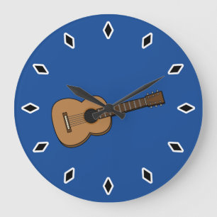Guitar Cartoon Large Clock