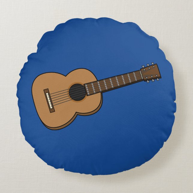 Guitar Cartoon Round Pillow (Front)