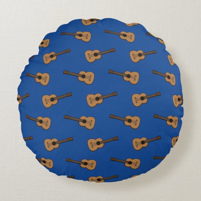 Guitar Cartoon Round Pillow (Front)