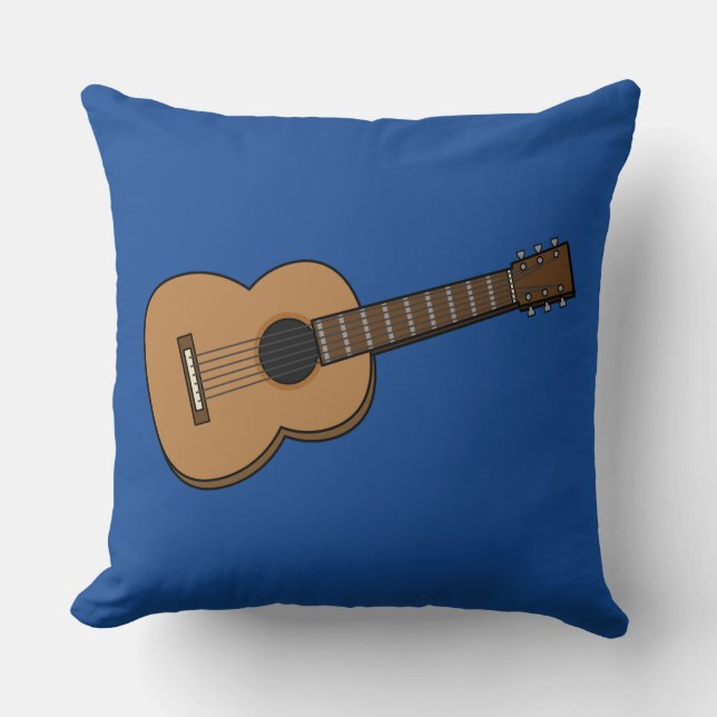 Guitar Cartoon Throw Pillow (Front)