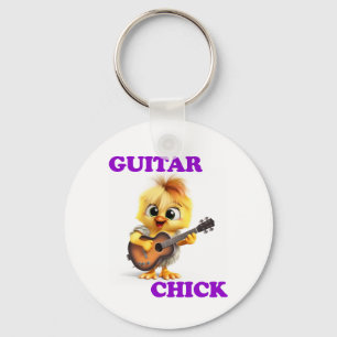 Guitar Chick Keychain