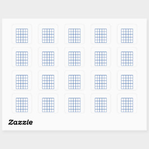 Guitar Chord Chart Template   Blue Square Sticker