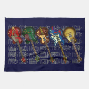 Guitar & chord kitchen towel