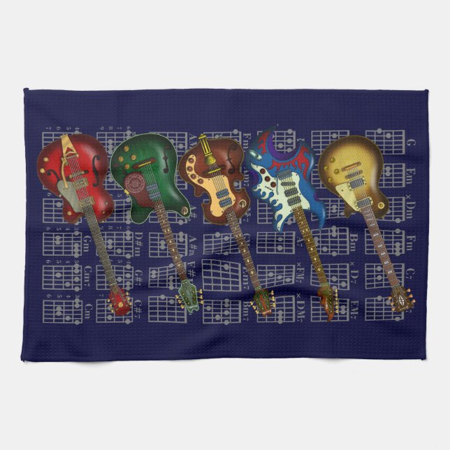 Guitar & chord kitchen towel (Horizontal)