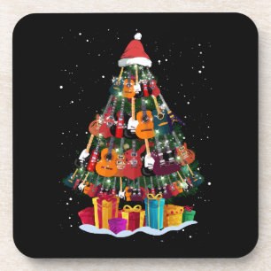 Guitar Christmas Tree Funny Coaster