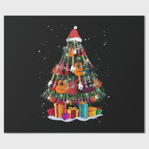 Guitar Christmas Tree Funny  Wrapping Paper