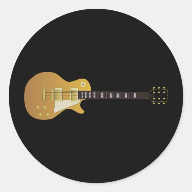 Guitar Classic Round Sticker (Front)