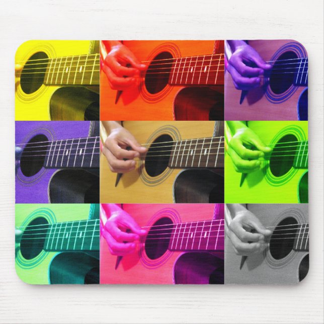 Guitar Collage of Colour Mousepad (Front)
