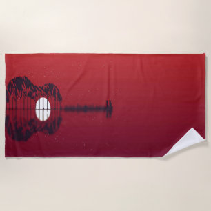 Guitar Cove  Beach Towel