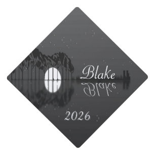 Guitar Cove Reflection Name and Date Graduation Cap Topper