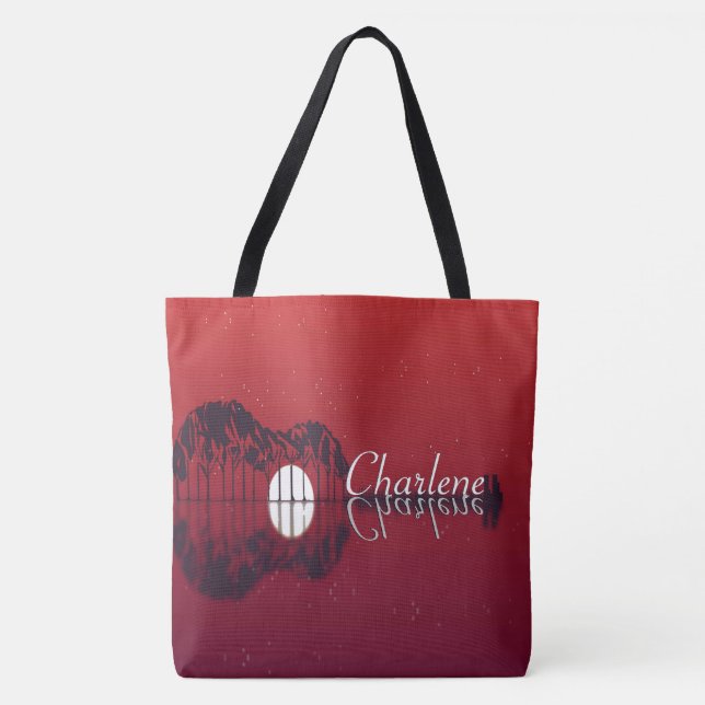 Guitar Cove Reflection Name  Tote Bag (Front)