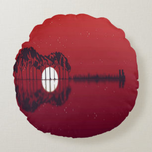 Guitar Cove  Round Pillow
