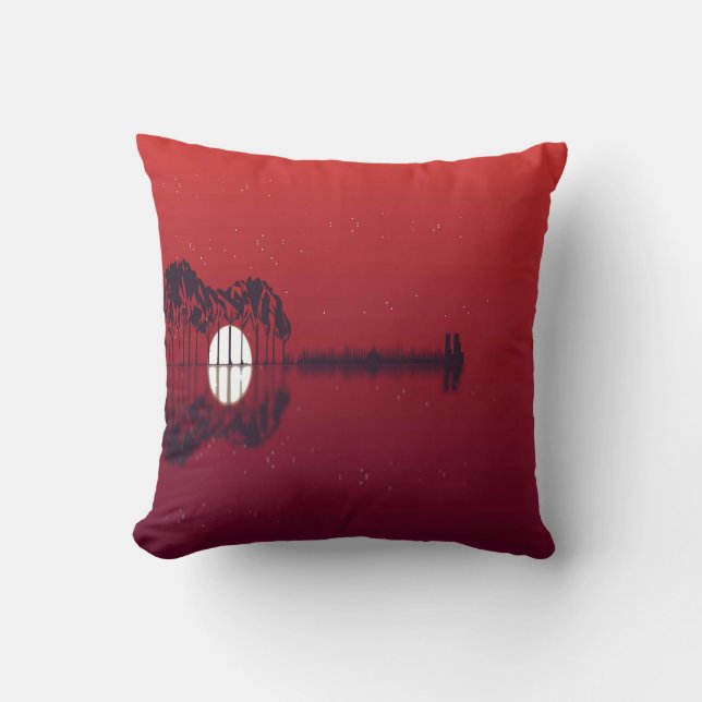 Guitar Cove  Throw Pillow (Front)