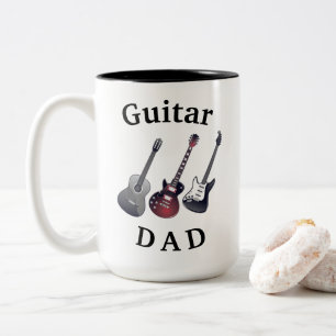 "GUITAR DAD" Acoustical & Electric Father's Day Two-Tone Coffee Mug