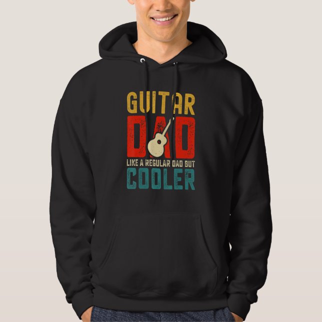 Guitar Dad Like A Regular But Cooler  Retro Papa M Hoodie (Front)