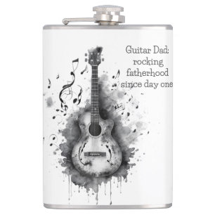 Guitar Dad personalized flask. Father's Day  Hip Flask