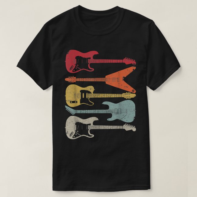 Guitar Design, Retro Style, Gift For Guitarist 100 T-Shirt (Design Front)