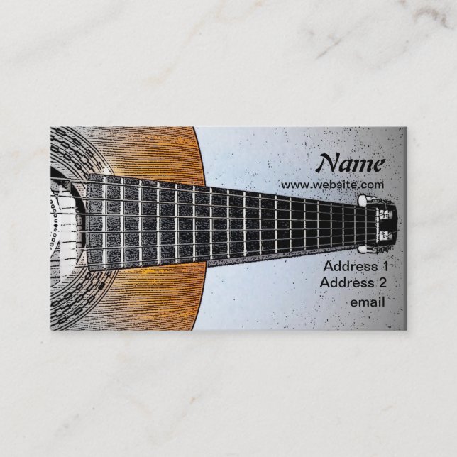 Guitar Digital Ink Business Cards (Front)