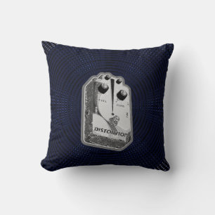 Guitar Distortion Pedal, Grey/White All-Over-Print Throw Pillow